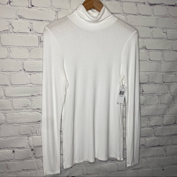 Three Dots Refined Rib Long Sleeve Turtleneck - Picture 3 of 9